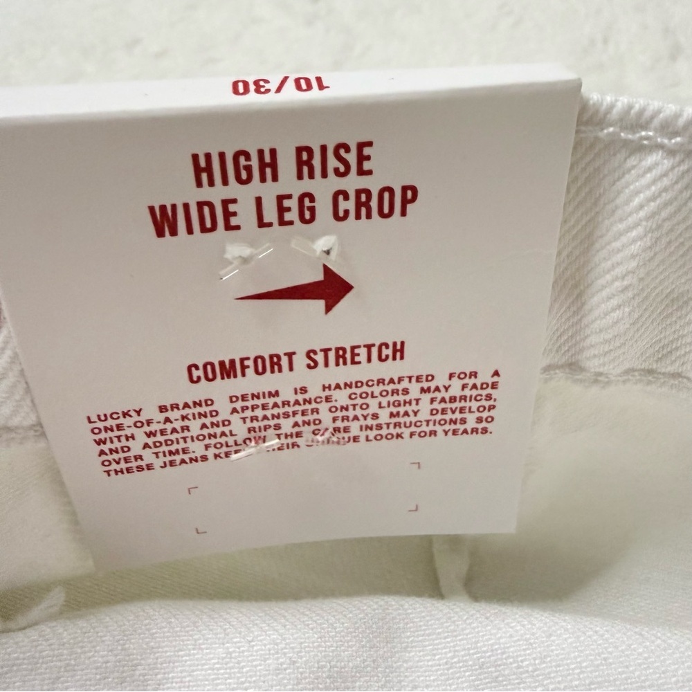 Lucky Brand Women’s Clean White High Waist Crop Wide Leg Jeans - Sz 10/30, NWT - Picture 7 of 16